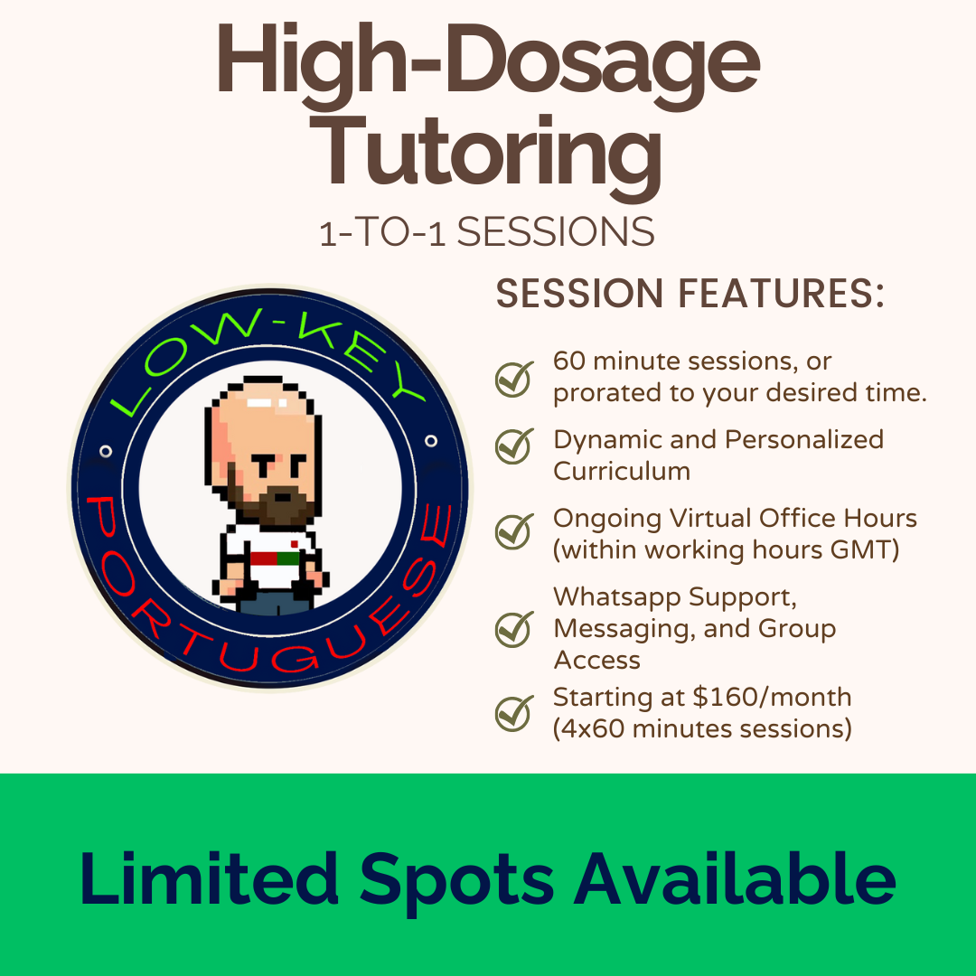 European Portuguese High-Dosage Tutoring: (4 x 60 min lessons/month)