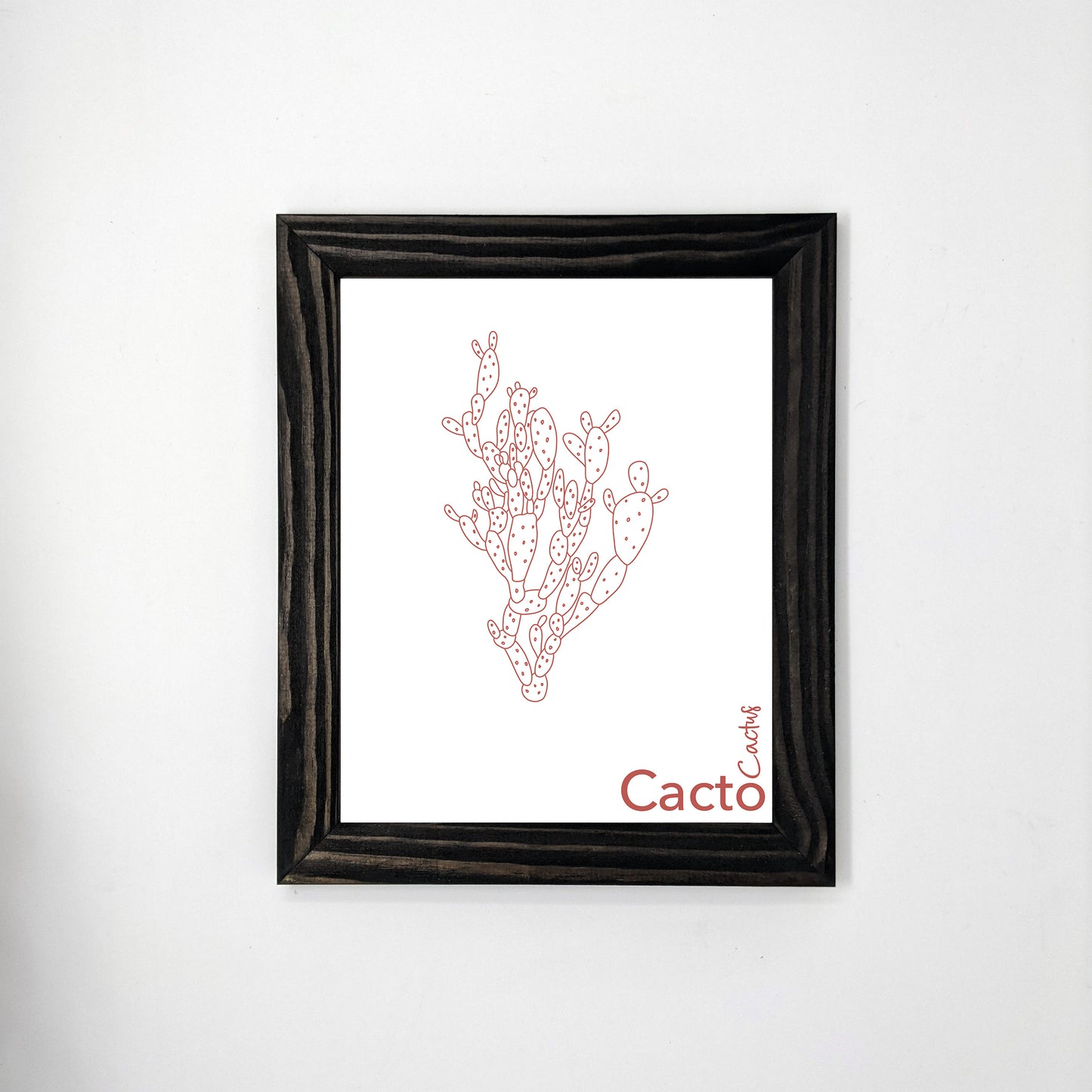 Bilingual Portuguese / English Cacto / Cactus Plant Print (1) on Linen