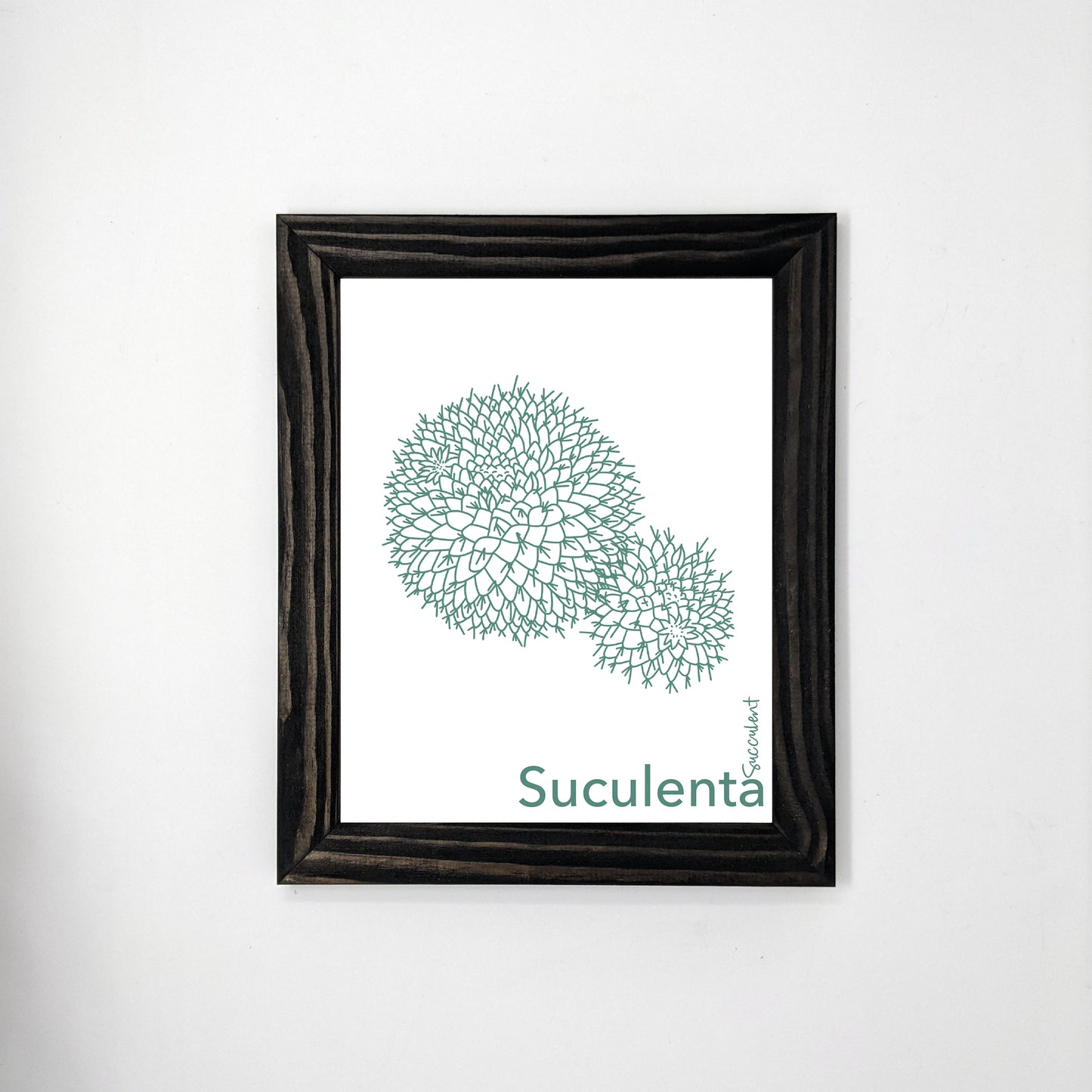 Bilingual Portuguese / English Suculenta Plant Print (1) on Linen