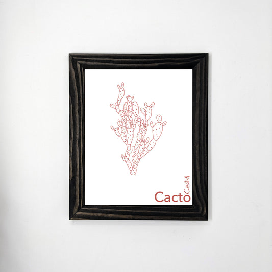 Bilingual Portuguese / English Cacto / Cactus Plant Print (1) on Linen